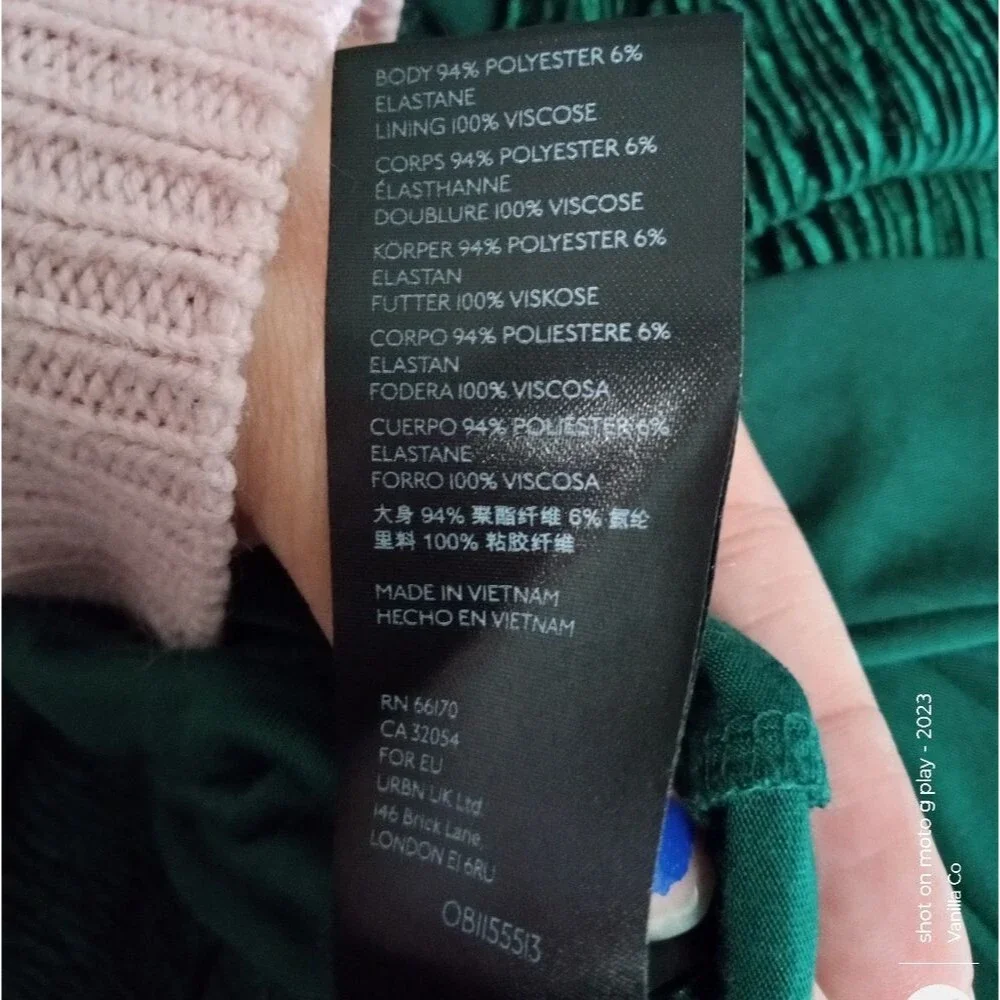NEW ANTHROPOLOGIE Maeve Adrienne Twist Back Velvet Midi Dress Green Size S - Picture 10 of 10